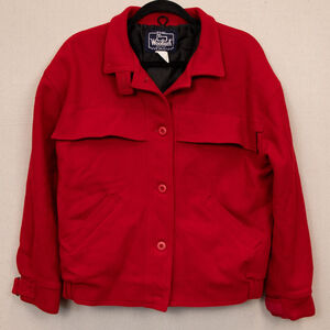 Vintage The Woolrich Woman wool red button up jacket-L